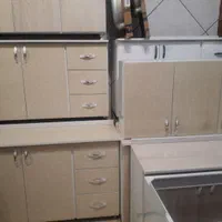 کابینت اماده بدنه فلزی درب چوبی