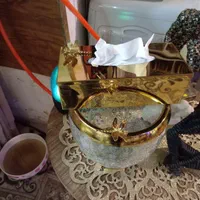 سرویس سطل و جا دستمال شیشه ای ابگز و چوب|ساعت دیواری و تزئینی|مشهد, سرافرازان|دیوار
