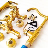 شیرآلات سینک طلایی مات «افشاری پخش کننده»|مصالح و تجهیزات ساختمان|زنجان, |دیوار