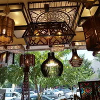 لوستر آویز چوبی سه لامپه کد ۱۵