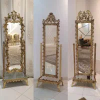 آینه ایستاده قدی کنارسالنی  آینه قدی طرح برنزی