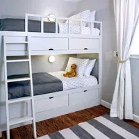 تخت دو طبقه نوجوان سفید