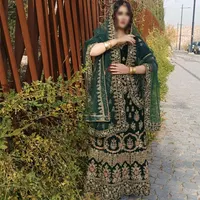 کرایه لباس هندی مجلسی هندی ساری سبز خامه دوزی|لباس|شیراز, صاحب الزمان|دیوار