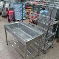 ترولی آبچکان سینک ترولی صنعتی ظرفشویی میزکار استیل