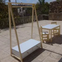 سیسمونی کلبه تخت تمام چوب رگال کمد صندلی شلف چوبی|تخت و صندلی بچه|مشهد, ده دی|دیوار