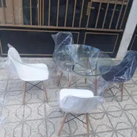 میز و صندلی نهار خوری پایه چوبی