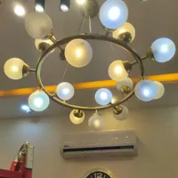 لوستر طلایی چراغ گرد لوکس
