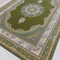 فرش یشمی رنگ نخ اصل کاشان
