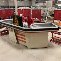 میز صندوق فروشگاه موتور دار و طرح mdf ساده Lشکل