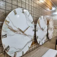 ساعت دیواری طرح سنگ سفید رگهدار رزینی