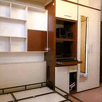 تخت تاشو(کمجا) دونفره تلفیق با کمد دیواری