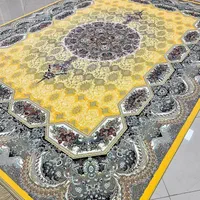 فرش هالیده ابریشم نما طلایی