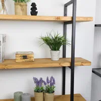 شلف دیواری چوب طبیعی و فلز مدل رها سه طبقه|کتابخانه، شلف، قفسه‌های دیواری|تهران, ستارخان|دیوار