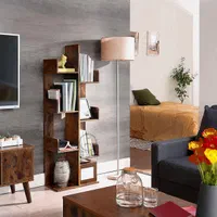 بوفه و کتابخانه مدل کاکتوس ۱ قهوه ای