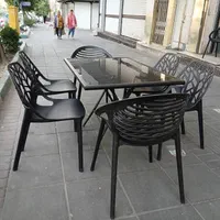 میزشیشه و فلز تاشو صندلی پلاستیکی نهارخوری|میز و صندلی غذاخوری|تهران, خرمشهر|دیوار