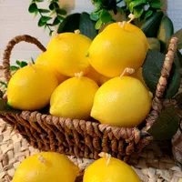 شمع طرح لیمو با عطر لیمو|صنایع دستی و سایر لوازم تزئینی|تهران, وحیدیه|دیوار