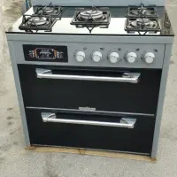 اجاق گاز صفحه شیشه ای طرح فر 5 پنج شعله درحد نو
