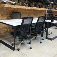 میز مدیریت کارگروهی فلزی مبل اداری مدرن صندلی مش/