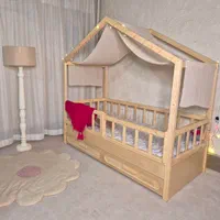 تخت کلبه ای تمام چوب/ مدل روشا