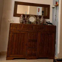کنسول و آیینه چوبی|بوفه، ویترین، کنسول|گنبد کاووس, |دیوار