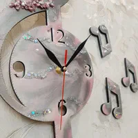 ساعت دیواری نت موسیقی طوسی صورتی|ساعت دیواری و تزئینی|تهران, مجیدیه|دیوار