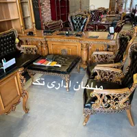 مبلمان اداری/میزومبل دفتری مدل چرم عسلی آریا|مبلمان اداری|چهاردانگه (تهران), |دیوار