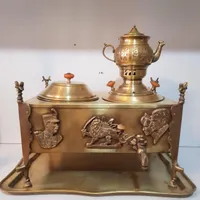 منقل سماوری برنجی زغالی آیهان گازی ذغالی سماور