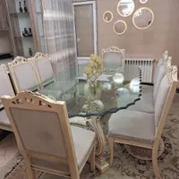مبل استیل ۹نفره ومیژ ناهارخوری ۸تفره چوب گردو|مبلمان خانگی و میز عسلی|تهران, دانشگاه علم و صنعت|دیوار