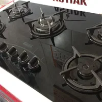 اجاق گازشیشه مدل چدن گردپنج رومیزی صفحه توکارضمانت