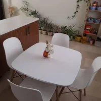 میز و صندلی ناهارخوری غذاخوری پلاستیکی کم جا سفید|میز و صندلی غذاخوری|تهران, خرمشهر|دیوار