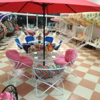 میز و صندلی ویلایی باغی چوبی فلزی و روبال ماهوت