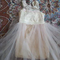 لباس مجلسی دخترانه کرم رنگ ،شیک ومجلسی