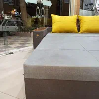 کاناپه تختخوابشو شرکتی/مبل دونفره دسته چوبی/ ترکیه|مبلمان خانگی و میز عسلی|کرمانشاه, |دیوار