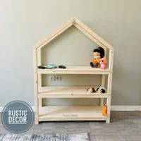 ویترین اتاق کودک چوبی روستیک دکور مدل کلبه ای|کتابخانه، شلف، قفسههای دیواری|تهران, یافت آباد جنوبی|دیوار