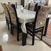 مبلمان چوبی ۷ نفره به همراه میز نهارخوری ۸ نفره|مبلمان خانگی و میز عسلی|تهران, منیریه|دیوار