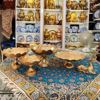 سرویس پذیرایی برنجی اصلی مناسب جهیزیه،پرکار سنگین|ظروف سرو و پذیرایی|مشهد, چهارباغ|دیوار