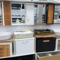روشویی کابینتی مشکی طلایی