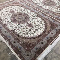 (فرش فرزین)جفت۶ متری نقشه شیوا۵۰رج،چله ابریشم|فرش|تبریز, |دیوار