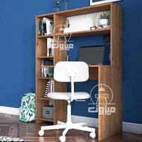 میز تحریر کتاب‌ خانه دار مدل گیسو دو قهوه‌ای|میز تحریر و کامپیوتر|تبریز, |دیوار