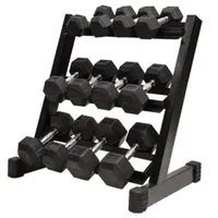 دمبل ۶ ضلعی جنس چدن و استند دمبل