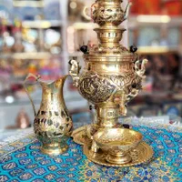 سماور شب یلدا تمام برنجی گازی سیاه قلم ضخیم نانو|سماور، چای‌ساز، قهوه‌ساز|مشهد, چهارباغ|دیوار