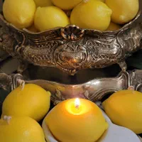 شمع طرح لیمو با عطر لیمو|صنایع دستی و سایر لوازم تزئینی|تهران, وحیدیه|دیوار