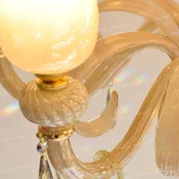 لوستر بلوری کریستالی مورانو کرمی|لوستر و چراغ آویز|تبریز, |دیوار