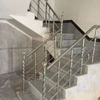 نرده راه پله وحفاظ پنجره استیل چوبی و