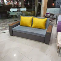 کاناپه تختخوابشو شرکتی/مبل دونفره دسته چوبی/ ترکیه