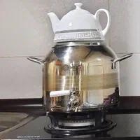 ست کتری و قوری استیل با کف چدن
