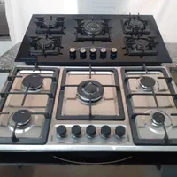 اجاق گاز رومیزی ۵شعله توکار استیل/ مناسب هود