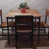میز و صندلی کافه رستوران چوب و فلز فضای باز ضد اب|کافی‌شاپ و رستوران|کرج, جهان‌شهر|دیوار