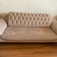 مبل ۳نفره نو تخت تا شو‌بخاطر کمی جا|مبلمان خانگی و میز عسلی|سهند, |دیوار