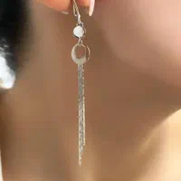 گوشواره آویز ترکیه تراش نقره جواهری آب طلا13-810-3